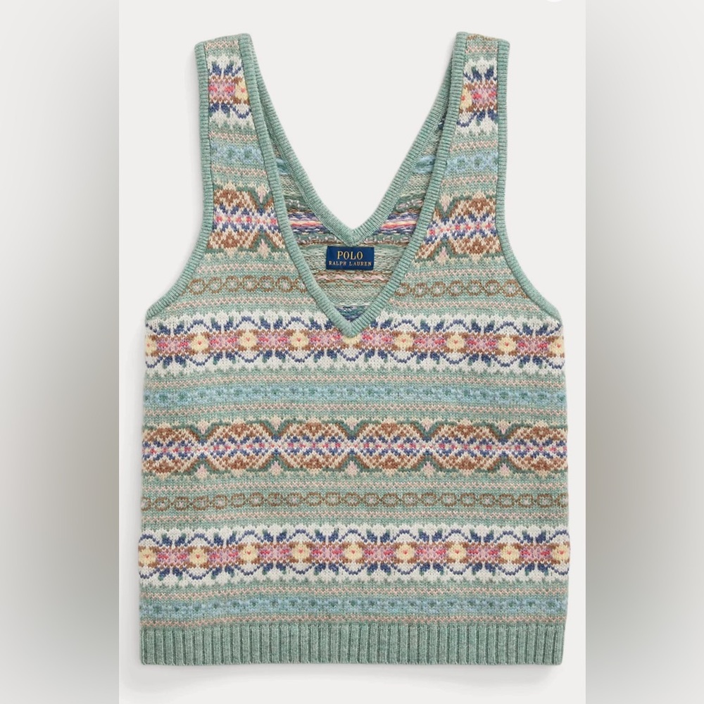 Polo Ralph Lauren Fair Isle Sleeveless Jumper Tank Top - NWT - Women’s Small